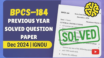 BPCS–184 Solved Question Paper | Dec 2024 | IGNOU Previous Year Question Paper