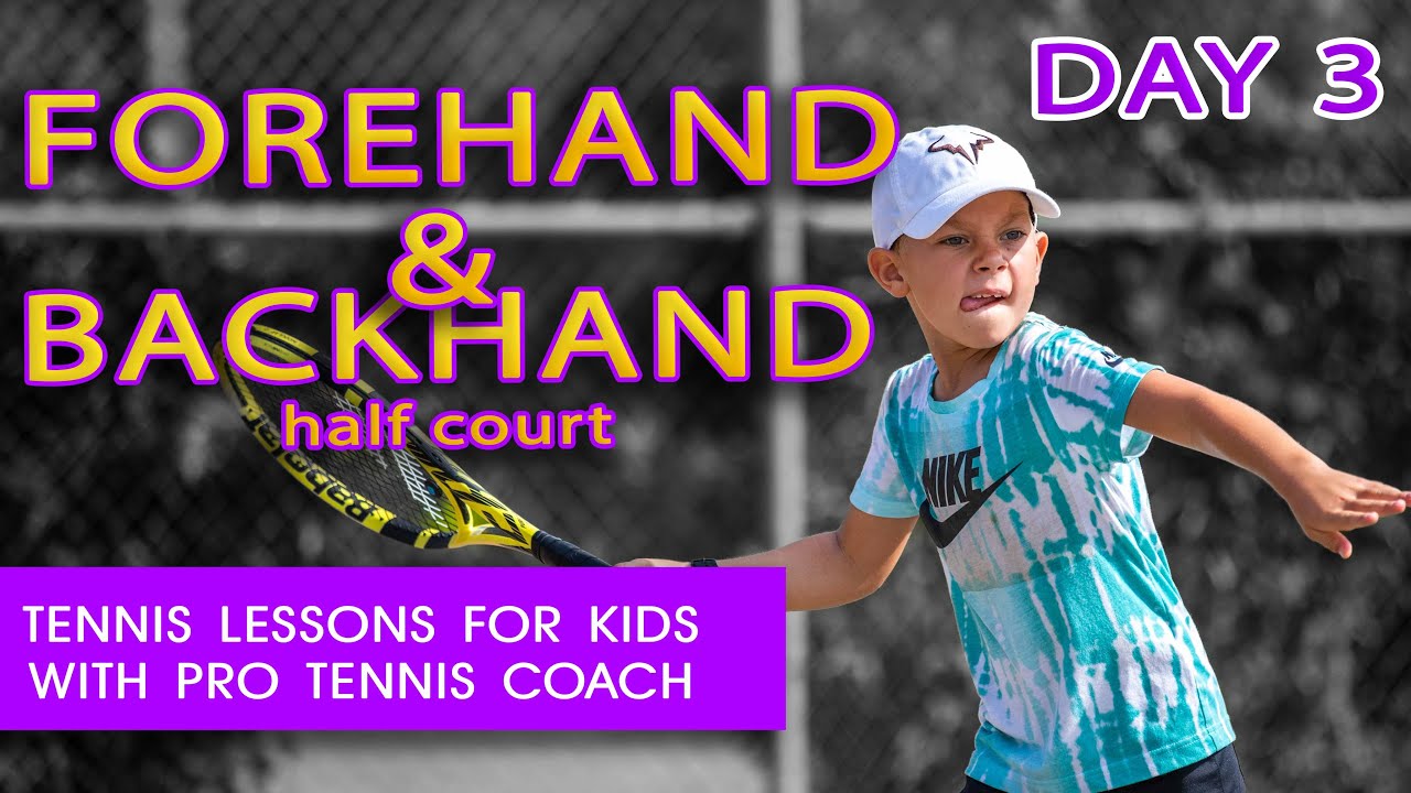 Backhand & Forehand Half Court. Lesson for KIDS with PRO