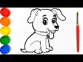 Como Dibujar y Pintar Un Perro de Arco Iris - Dibujos Para Niños - Learn Colors / FunKeep Art