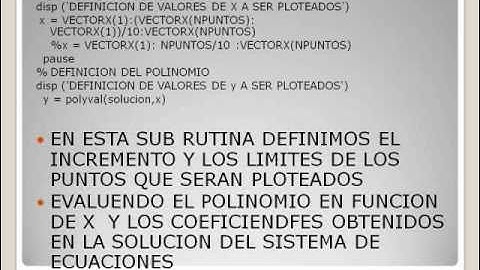 Matriz de VanderMonde: Interpolación polinomial
