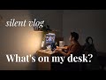 silent vlog | rainy afternoon realistic desk setup