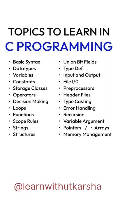 Topics to learn in c programming | c for beginners | c programming ...