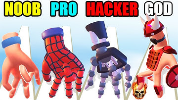 NOOB vs PRO vs HACKER vs GOD in Hands Rush 3D