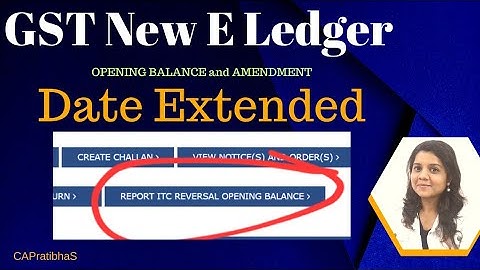 New ITC Reversal & Re-Claim Statement | Date Extended.How to add opening balance of ITC in ledger