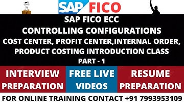 SAP FICO ECC, CONTROLLING COMPLETE CONFIGURATIONS, PRODUCT COSTING INTRODUCTION CLASS