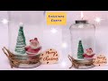 Christmas Decor | Recycle Glass Jar For Christmas decorations| Santa with christmas tree