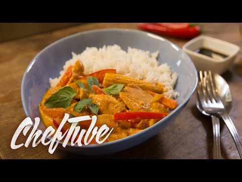 REZEPT: Rotes Thai Curry mit Hähnchen und Gemüse | thailändisch kochen. 