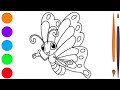 How To Draw A Butterfly For Kids | Butterfly Drawing Easy Step By Step | Butterfly Design Drawing |