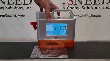 Meenjet Laser Engraver Date Coding a Bag