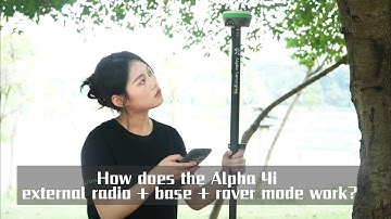 How does the Alpha 4i external radio base + rover mode work?