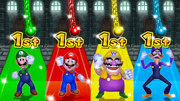 Mario Party 9 MiniGames - Mario Vs Luigi Vs Wario Vs Waluigi (Master Cpu)