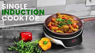 Nutrichef Portable Single Burner Induction Cooktop 1500W Electric Indoor Single Burner Induction