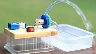 اختراعات وابتكارات بسيطة - كيف تصنع مضخة مياه بنفسك باستخدام موتور صغير