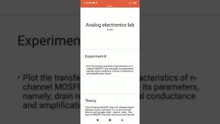 EC492|exp8|analog electronics lab|Plot the transfer and drain characteristics of n￾channel MOSFET an