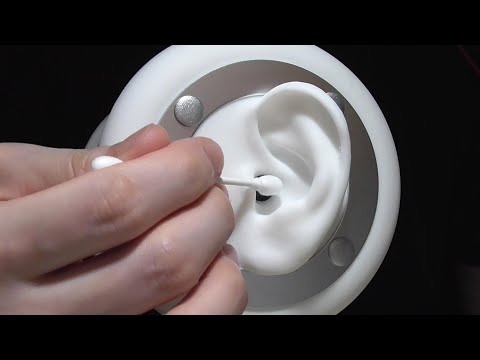 ASMR 耳介 耳の穴近くを綿棒で耳かきする音