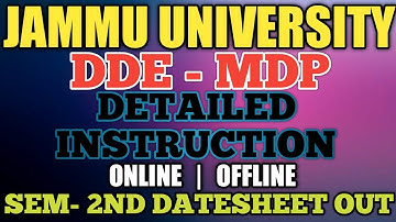 GOOD NEWS JU | DDE MDP SEM 2ND DATESHEET OUT | DETAILED INSTRUCTIONS FOR BOTH ONLINE & OFFLINE EXAM