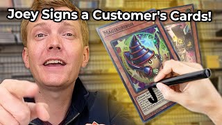 Joey Signs a Customer's Cards for the First Time! #yugioh #mailtime #childhoodmemories