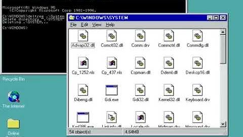 "deltree system" on a Windows 95 Virtual Machine
