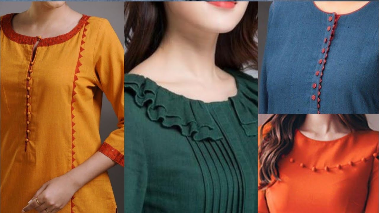 Top 30+ Simple Front Kurti Neck Design - Neck Design 2023