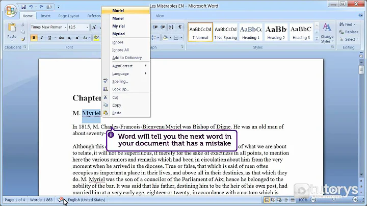 How to use the spell checker with Word 2007?