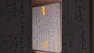 Refraction through spherical surface (convex lens ,Rarer to denser medium) class 12 physics