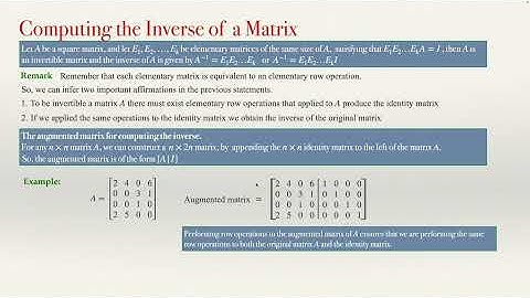 The inverse of a matrix