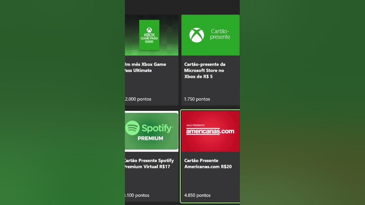 Xbox  Microsoft Rewards agora permite resgate de cartões Spotify e  Americanas