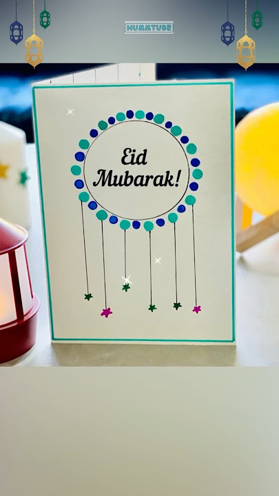 DIY EID MUBARAK Card🌙⭐️ Easy white paper Eid decoration🥰 #ramadan #eid #shorts #short #diy #viral