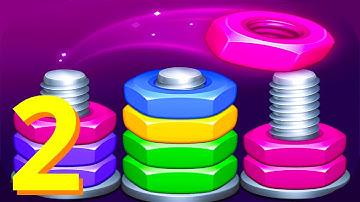 🔩 Nut Sort Puzzle 🧩 GAMEPLAY Part 2 Levels 25-43 (Android, iOS)