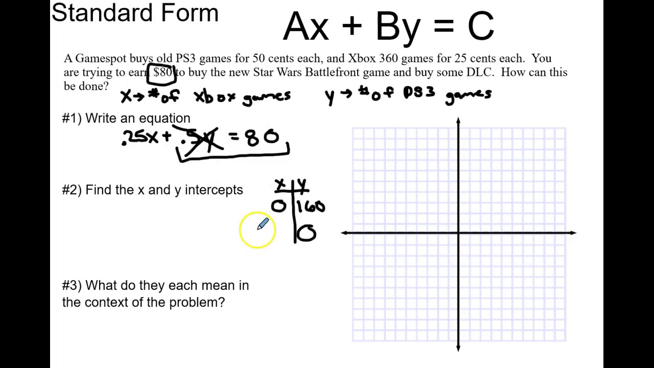 Standard Form Word Problems - Youtube