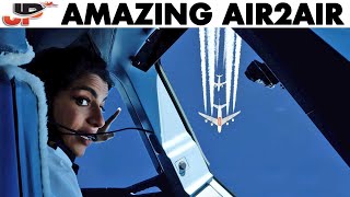 AMAZING Air to Air Encounters Filmed from Cockpit - Flightdeck