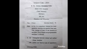 Previous year Question paper | Electromagnetism | Bsc Physics #GJUST