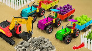 Diy tractor mini Bulldozer to making concrete road | Construction Vehicles, Road Roller #287