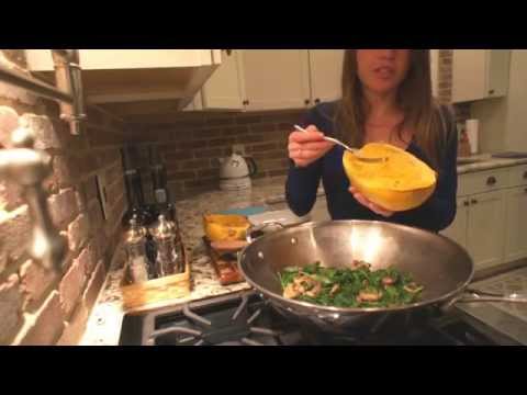 Spaghetti Squash With Spinach And Mushrooms Recipe Carolina B