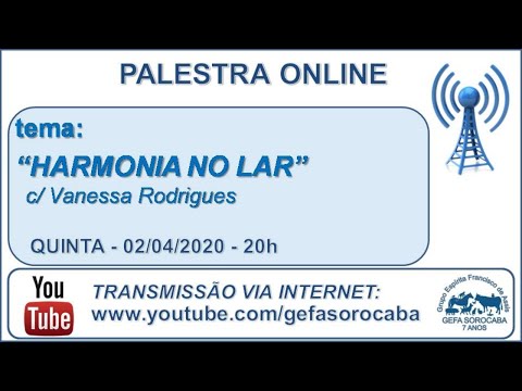 Assista: Palestra online - c/ VANESSA RODRIGUES (02/04/2020)