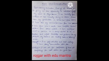 KVS interview Self Intro ✍👆