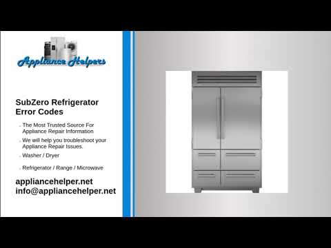 SubZero Refrigerator Error Codes