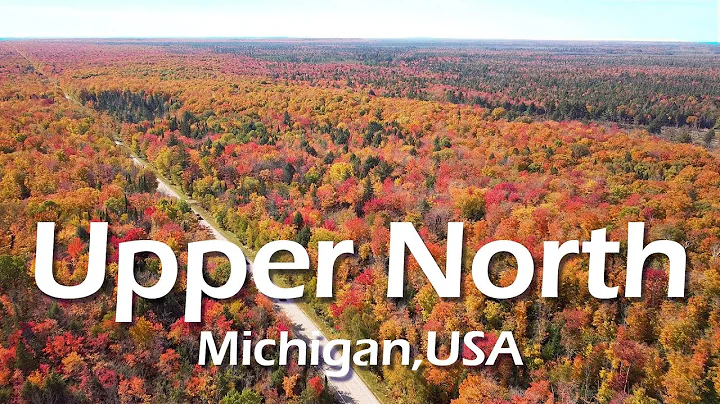 Fly over Michigan, Beautiful Fall Season in Upper North