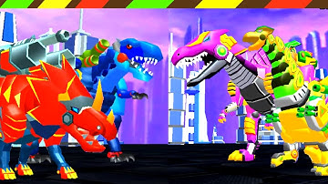 DINOSAUR ROBOT 3D: Triceratops + T-Rex + Spinosaurus + Brachipsaurus | DCTE VN