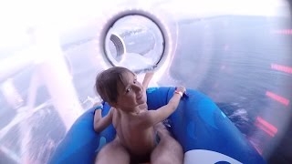 Crazy Glass Water Slide at Disney Fantasy Ship - Family Fun Time