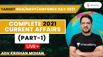 Complete 2021 Current Affairs (Part-1) | Target NDA/Navy/Airforce X&Y 2021 | Adv Krishan Mohan