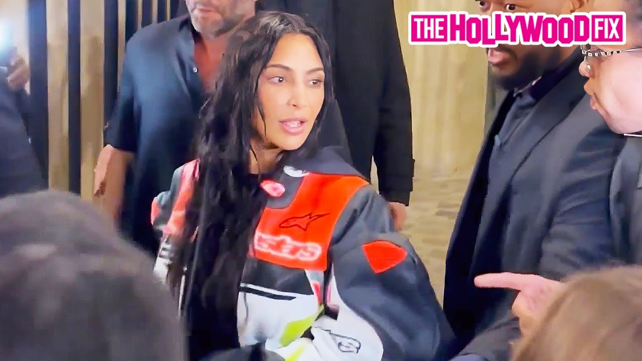 Kim Kardashian Is Out Here Looking Like A Dime With A Fresh Face & Motorcycle Jacket In Paris, FR