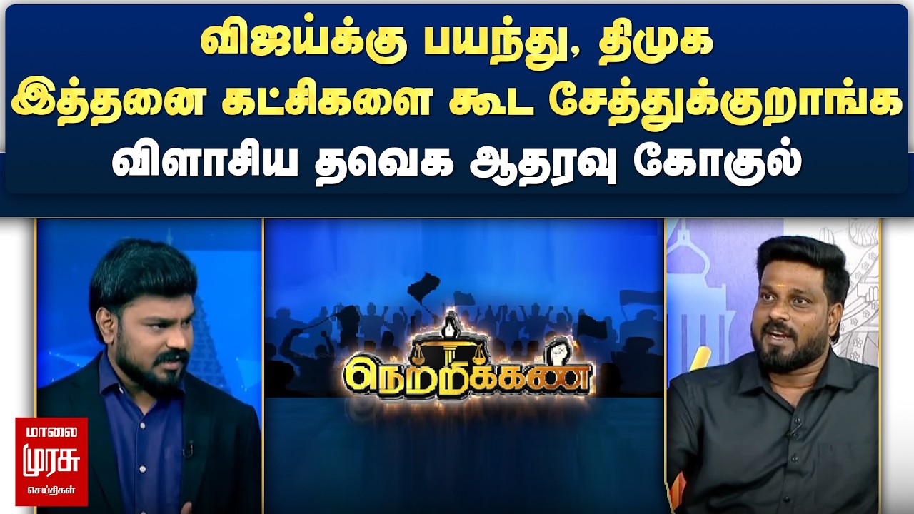 விஜய்க்கு பயந்து, திமுக இத்தனை கட்சிகளை கூட சேத்துக்குறாங்க - விளாசிய தவெக ஆதரவு கோகுல் | Netrikann
