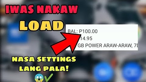 IWAS NAKAW LOAD. NASA SETTINGS LANG NG PHONE MO! ✔️✔️