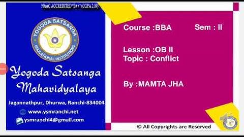 Lecture -02 | BBA Sem -02 | Organisational Behaviour By Asst. Prof. Mamta Jha | YSM Ranchi
