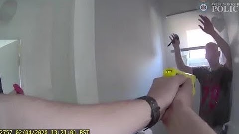 Moment knifeman who stabbed man 13 times is Tasered by police after he refused to drop blade