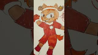 fifa mascot maple the moose in sonic the hedgehog art style ⚽️🇨🇦🇨🇦❤️