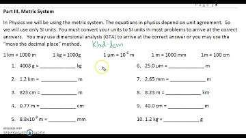 AP Physics 1 Summer Packet - Part III