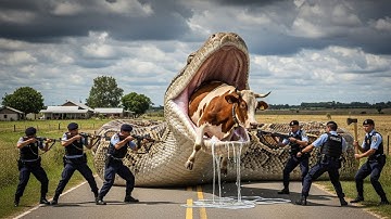 Courageous Rescue Team Fights Giant Python to Save Innocent Cow 🐍