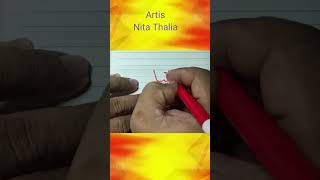 tutorial menulis kaligrafi arab Indonesia nama artis#Nita Thalia #seni #kaligrafi